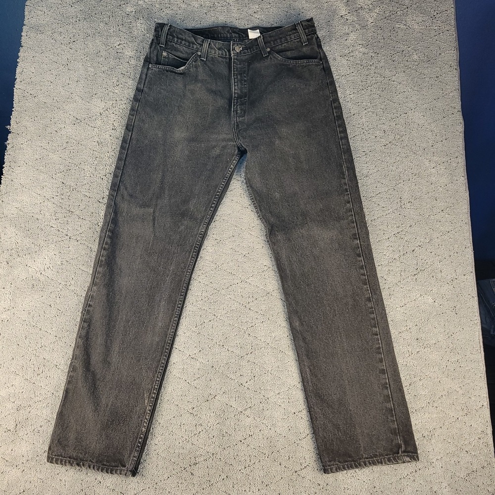 VTG Levis 505 Jeans Mens 36x32 Black Orange Tab Straight Leg Regular Fit 90s